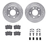 7312-73028 Drilled/Slotted Brake Rotor with 3000-Series Ceramic Brake Pads Kit & Hardware [Silver], 2002-2006 Audi/Volkswagen, P - image 1
