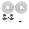 7312-73035 Drilled/Slotted Brake Rotor with 3000-Series Ceramic Brake Pads Kit & Hardware [Silver], 1992-1998 Audi/Volkswagen, P - image 1