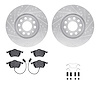 7312-73036 Drilled/Slotted Brake Rotor with 3000-Series Ceramic Brake Pads Kit & Hardware [Silver], 1997-2000 Audi/Volkswagen, P - image 1