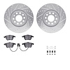 7312-73049 Drilled/Slotted Brake Rotor with 3000-Series Ceramic Brake Pads Kit & Hardware [Silver], 2001-2005 Audi/Volkswagen, P - image 1