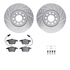 7312-73051 Drilled/Slotted Brake Rotor with 3000-Series Ceramic Brake Pads Kit & Hardware [Silver], 2000-2009 Audi/Volkswagen, P - image 1