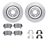7312-73055 Drilled/Slotted Brake Rotor with 3000-Series Ceramic Brake Pads Kit & Hardware [Silver], 2005-2011 Audi/Volkswagen, P - image 1