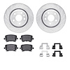 7312-73056 Drilled/Slotted Brake Rotor with 3000-Series Ceramic Brake Pads Kit & Hardware [Silver], 2008-2015 Audi/Volkswagen, P - image 1