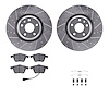 7312-73061 Drilled/Slotted Brake Rotor with 3000-Series Ceramic Brake Pads Kit & Hardware [Silver], 2012-2015 Audi/Volkswagen, P - image 1