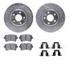 7312-73074 Drilled/Slotted Brake Rotor with 3000-Series Ceramic Brake Pads Kit & Hardware [Silver], 2012-2013 Audi/Volkswagen, P - image 1