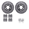 7312-74009 Drilled/Slotted Brake Rotor with 3000-Series Ceramic Brake Pads Kit & Hardware [Silver], 1973-1978 Audi/Volkswagen, P - image 1