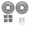 7312-74013 Drilled/Slotted Brake Rotor with 3000-Series Ceramic Brake Pads Kit & Hardware [Silver], 1973-1980 Audi/Volkswagen, P - image 1