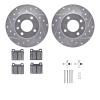 7312-74014 Drilled/Slotted Brake Rotor with 3000-Series Ceramic Brake Pads Kit & Hardware [Silver], 1973-1980 Audi/Volkswagen, P - image 1