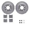 7312-74015 Drilled/Slotted Brake Rotor with 3000-Series Ceramic Brake Pads Kit & Hardware [Silver], 1977-1977 Audi/Volkswagen, P - image 1