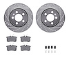 7312-74033 Drilled/Slotted Brake Rotor with 3000-Series Ceramic Brake Pads Kit & Hardware [Silver], 2000-2006 Audi/Volkswagen, P - image 1