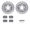 7312-74034 Drilled/Slotted Brake Rotor with 3000-Series Ceramic Brake Pads Kit & Hardware [Silver], 1999-2004 Audi/Volkswagen, P - image 1