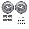 7312-74035 Drilled/Slotted Brake Rotor with 3000-Series Ceramic Brake Pads Kit & Hardware [Silver], 1999-1999 Audi/Volkswagen, P - image 1