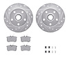 7312-74040 Drilled/Slotted Brake Rotor with 3000-Series Ceramic Brake Pads Kit & Hardware [Silver], 1994-1998 Audi/Volkswagen, P - image 1