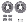 7312-74041 Drilled/Slotted Brake Rotor with 3000-Series Ceramic Brake Pads Kit & Hardware [Silver], 1998-1998 Audi/Volkswagen, P - image 1