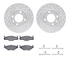 7312-74044 Drilled/Slotted Brake Rotor with 3000-Series Ceramic Brake Pads Kit & Hardware [Silver], 1984-1993 Audi/Volkswagen, P - image 1