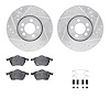 7312-74051 Drilled/Slotted Brake Rotor with 3000-Series Ceramic Brake Pads Kit & Hardware [Silver], 1996-1998 Audi/Volkswagen, P - image 1
