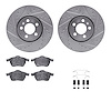7312-74052 Drilled/Slotted Brake Rotor with 3000-Series Ceramic Brake Pads Kit & Hardware [Silver], 1998-1999 Audi/Volkswagen, P - image 1