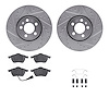 7312-74053 Drilled/Slotted Brake Rotor with 3000-Series Ceramic Brake Pads Kit & Hardware [Silver], 1999-2010 Audi/Volkswagen, P - image 1