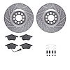 7312-74054 Drilled/Slotted Brake Rotor with 3000-Series Ceramic Brake Pads Kit & Hardware [Silver], 2000-2006 Audi/Volkswagen, P - image 1