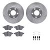 7312-74062 Drilled/Slotted Brake Rotor with 3000-Series Ceramic Brake Pads Kit & Hardware [Silver], 1998-1998 Audi/Volkswagen, P - image 1