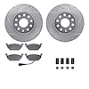 7312-74064 Drilled/Slotted Brake Rotor with 3000-Series Ceramic Brake Pads Kit & Hardware [Silver], 2011-2015 Audi/Volkswagen, P - image 1
