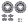 7312-74069 Drilled/Slotted Brake Rotor with 3000-Series Ceramic Brake Pads Kit & Hardware [Silver], 1995-1995 Audi/Volkswagen, P - image 1