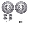 7312-74086 Drilled/Slotted Brake Rotor with 3000-Series Ceramic Brake Pads Kit & Hardware [Silver], 2008-2013 Audi/Volkswagen, P - image 1