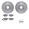 7312-74088 Drilled/Slotted Brake Rotor with 3000-Series Ceramic Brake Pads Kit & Hardware [Silver], 2009-2020 Audi/Volkswagen, P - image 1