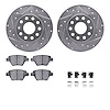 7312-74090 Drilled/Slotted Brake Rotor with 3000-Series Ceramic Brake Pads Kit & Hardware [Silver], 2005-2016 Audi/Volkswagen, P - image 1