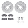 7312-75001 Drilled/Slotted Brake Rotor with 3000-Series Ceramic Brake Pads Kit & Hardware [Silver], 1990-1990 Lexus/Toyota/Scion - image 1