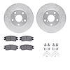 7312-75003 Drilled/Slotted Brake Rotor with 3000-Series Ceramic Brake Pads Kit & Hardware [Silver], 1992-1998 Lexus/Toyota/Scion - image 1