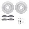 7312-75004 Drilled/Slotted Brake Rotor with 3000-Series Ceramic Brake Pads Kit & Hardware [Silver], 1990-1992 Lexus/Toyota/Scion - image 1