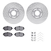 7312-75008 Drilled/Slotted Brake Rotor with 3000-Series Ceramic Brake Pads Kit & Hardware [Silver], 1993-1994 Lexus/Toyota/Scion - image 1