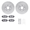 7312-75010 Drilled/Slotted Brake Rotor with 3000-Series Ceramic Brake Pads Kit & Hardware [Silver], 1993-2010 Lexus/Toyota/Scion - image 1