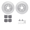 7312-75012 Drilled/Slotted Brake Rotor with 3000-Series Ceramic Brake Pads Kit & Hardware [Silver], 1998-2010 Lexus/Toyota/Scion - image 1