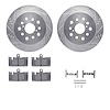 7312-75014 Drilled/Slotted Brake Rotor with 3000-Series Ceramic Brake Pads Kit & Hardware [Silver], 2001-2006 Lexus/Toyota/Scion - image 1