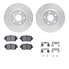7312-75015 Drilled/Slotted Brake Rotor with 3000-Series Ceramic Brake Pads Kit & Hardware [Silver], 2006-2015 Lexus/Toyota/Scion - image 1