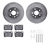 7312-75017 Drilled/Slotted Brake Rotor with 3000-Series Ceramic Brake Pads Kit & Hardware [Silver], 2006-2013 Lexus/Toyota/Scion - image 1
