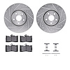 7312-75018 Drilled/Slotted Brake Rotor with 3000-Series Ceramic Brake Pads Kit & Hardware [Silver], 2006-2020 Lexus/Toyota/Scion - image 1