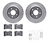 7312-75024 Drilled/Slotted Brake Rotor with 3000-Series Ceramic Brake Pads Kit & Hardware [Silver], Fits Select Lexus/Toyota/Sci - image 1