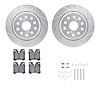 7312-75026 Drilled/Slotted Brake Rotor with 3000-Series Ceramic Brake Pads Kit & Hardware [Silver], 2007-2017 Lexus/Toyota/Scion - image 1