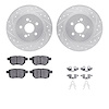 7312-75035 Drilled/Slotted Brake Rotor with 3000-Series Ceramic Brake Pads Kit & Hardware [Silver], 2011-2017 Lexus/Toyota/Scion - image 1