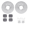 7312-76004 Drilled/Slotted Brake Rotor with 3000-Series Ceramic Brake Pads Kit & Hardware [Silver], 1972-1972 Lexus/Toyota/Scion - image 1