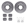 7312-76006 Drilled/Slotted Brake Rotor with 3000-Series Ceramic Brake Pads Kit & Hardware [Silver], 1975-1983 Lexus/Toyota/Scion - image 1