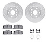 7312-76029 Drilled/Slotted Brake Rotor with 3000-Series Ceramic Brake Pads Kit & Hardware [Silver], 1983-1986 Lexus/Toyota/Scion - image 1