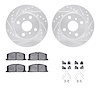 7312-76039 Drilled/Slotted Brake Rotor with 3000-Series Ceramic Brake Pads Kit & Hardware [Silver], 1991-1999 Lexus/Toyota/Scion - image 1