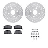 7312-76049 Drilled/Slotted Brake Rotor with 3000-Series Ceramic Brake Pads Kit & Hardware [Silver], 1985-1986 Lexus/Toyota/Scion - image 1