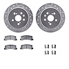 7312-76052 Drilled/Slotted Brake Rotor with 3000-Series Ceramic Brake Pads Kit & Hardware [Silver], 1987-1991 Lexus/Toyota/Scion - image 1