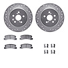 7312-76054 Drilled/Slotted Brake Rotor with 3000-Series Ceramic Brake Pads Kit & Hardware [Silver], 1990-1993 Lexus/Toyota/Scion - image 1
