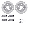 7312-76056 Drilled/Slotted Brake Rotor with 3000-Series Ceramic Brake Pads Kit & Hardware [Silver], 1992-1996 Lexus/Toyota/Scion - image 1